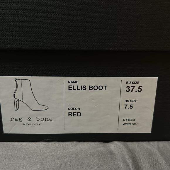 Rag & Bone Ellis Boot Red/Black NWT Size 7.5 - Picture 10 of 11